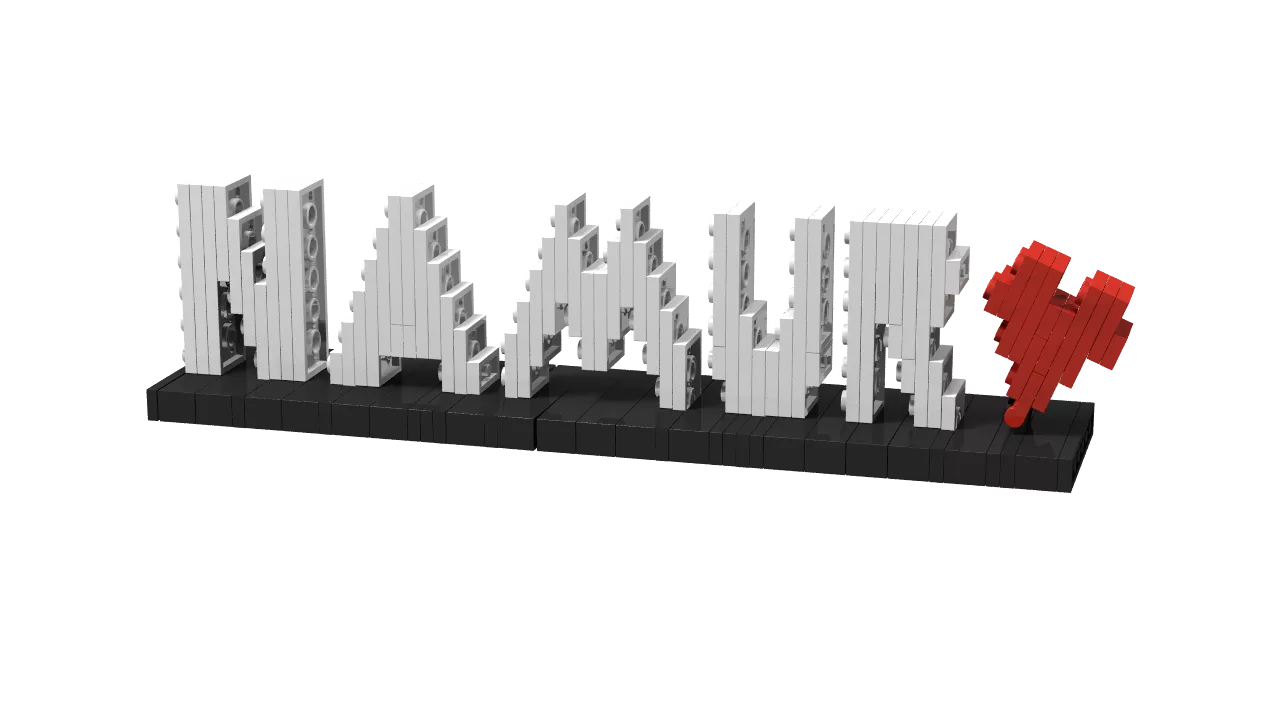 Les lettres NAMUR♥ en briques
